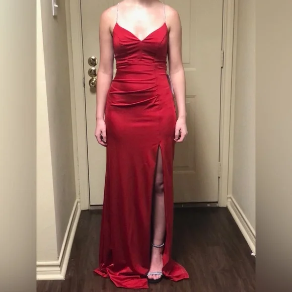 open lace back dress Red Sweetheart Maxi Dress S / Retro Red